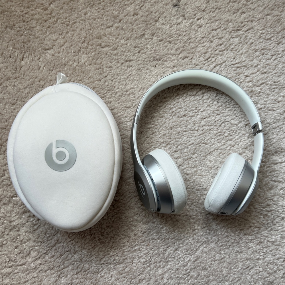Beats White and Silver Headphones